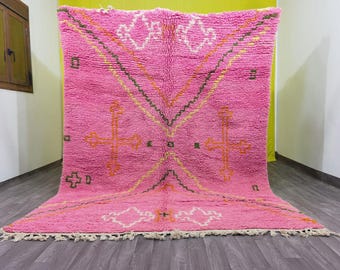 Custom Pink Moroccan Rug – Hand-Knotted Wool Berber Carpet