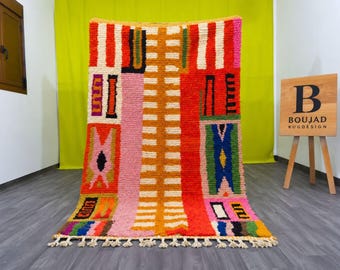 Handmade Pink Berber Rug: Authentic Moroccan Wool Rug