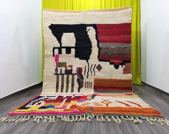 Tappeto in lana Boujad tessuto a mano personalizzato, tappeto geometrico boho