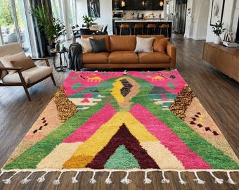 Handmade Pink Berber Rug: Authentic Moroccan Wool Rug
