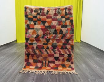 Abstract Boujaad Rug – Colorful Moroccan Berber Wool Carpet