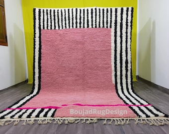 Handmade Pink Beni Ourain Rug – Moroccan Wool Berber Rug