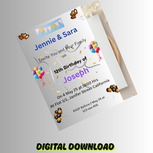 Bearbeitbare Geburtstagskartenvorlage: Druckbares Canva Design (Digitaler Download)