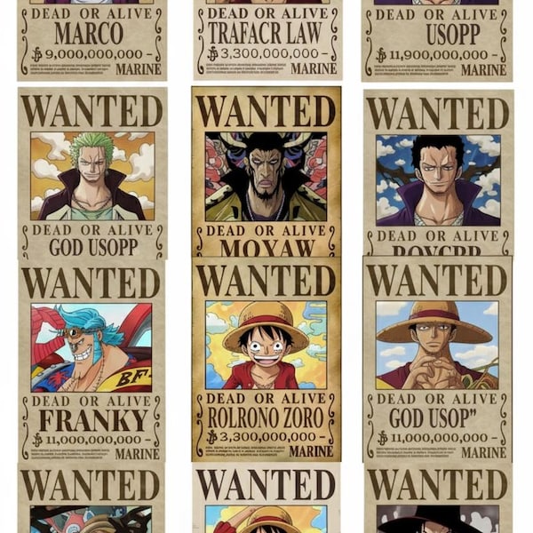 carteles-de-se-busca-de-one-piece-etsy-m-xico