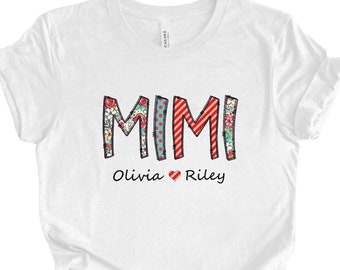 Personalized Grandma shirt with kids' names, Nana floral tee, Mother's day gift, Mimi with custom names, Grammy spring shirt, Mama tee