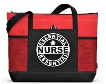 Nurse bag, essential nurse tote, thank you gift for nurse, nurse appreciation gift, water bottle bag