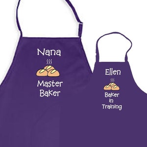 Matching bread rolls apron, Grandma and grandchild aprons, personalized apron, nana apron, baking apron set, mommy and me, Mother’s Day gift