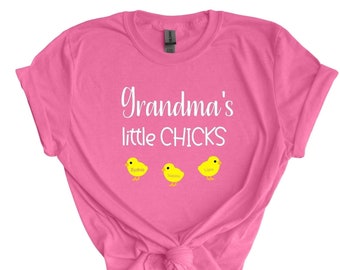 Personalized Grandma Easter shirt, Grandma's little chicks tee, Easter gift for grammy, Nana Easter shirt, Mama shirt, grandchild's name