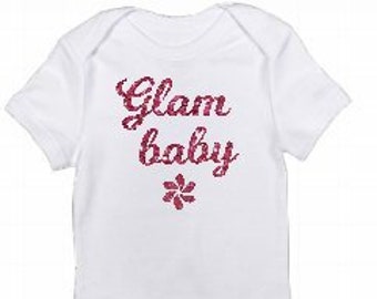 Glam baby one piece shirt, infant bling romper, glamoruous baby, baby shower gift