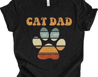 Cat dad shirt, Cat lover tee, Father's day gift, cat owner gift, gift for boyfriend, dad, brother, grandpa, cat owner t shirt, vintage paw