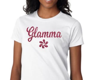Glamma T shirt, grandma shirt, grandma shirt, gift for glamorous grandma, Mother’s Day gift, sparkly shirt