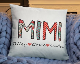 Mom Pillow with children's names, Personalized Grandma pillow with grandchildren's names, Mother's day throw pillow, Mimi decorative pillow,