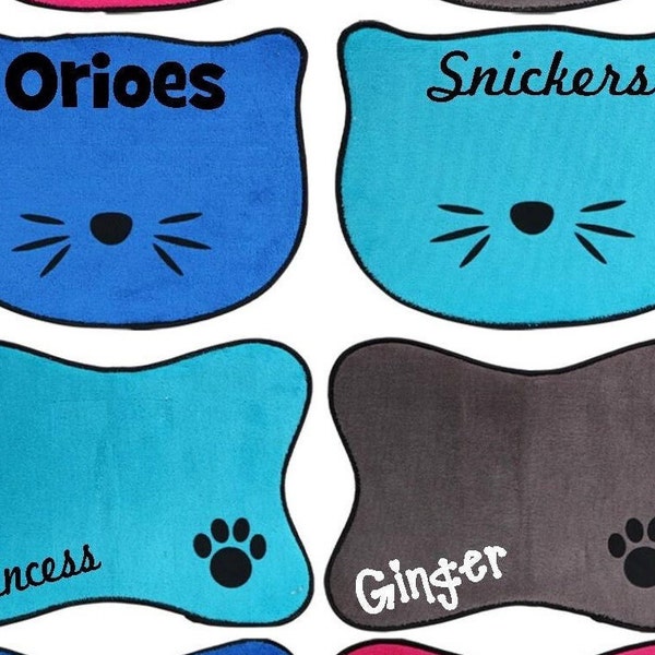 Personalized pet placemat, cat bowl mat, dog bowl mat, food mat, specialized feeding placemat with non slip backing, fur babies eating mat