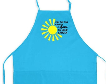 Garden bib apron, mother's day gift, gardening apron, plant lover gift, mom apron, grandma gift, plant supply apron with pockets, sunshine