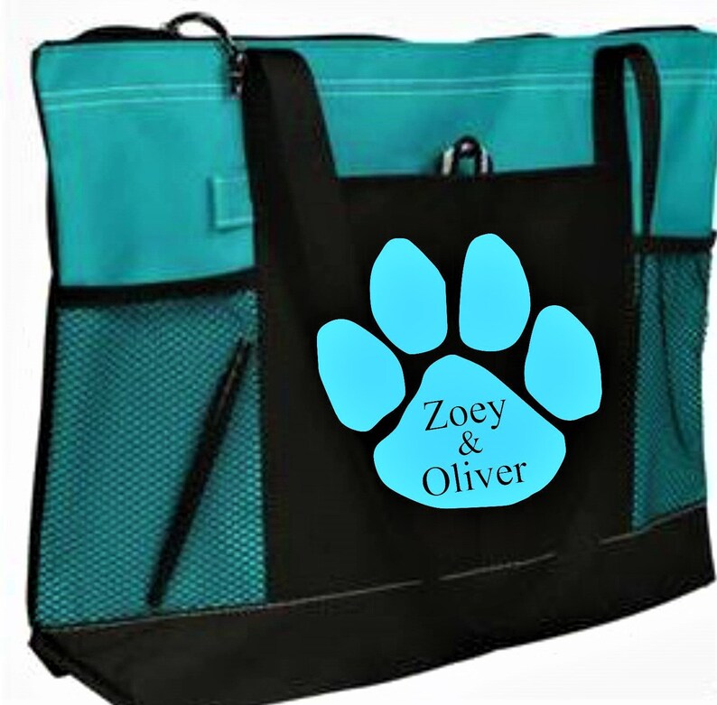 Personalized dog tote bag with zipper pet travel bag dog Etsy