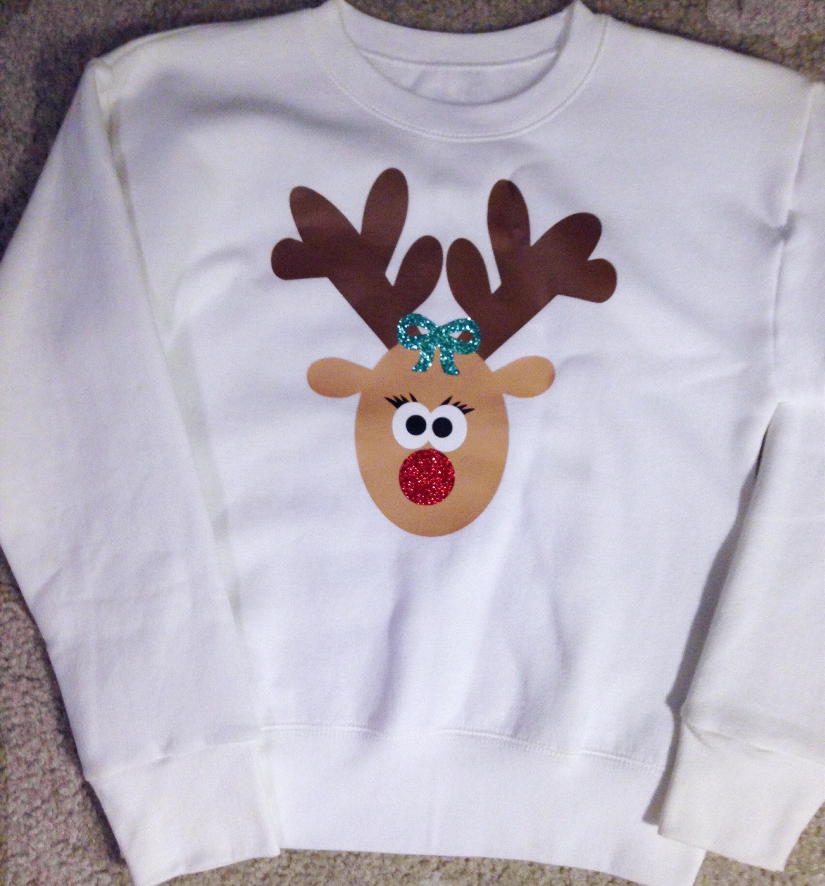 Christmas girl shirt Rudolph reindeer sweatshirt girl Etsy