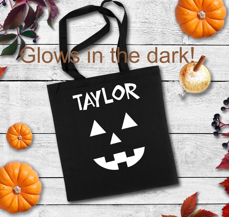 Halloween glow-in-the-dark ghost personalized trick or treat candy bag