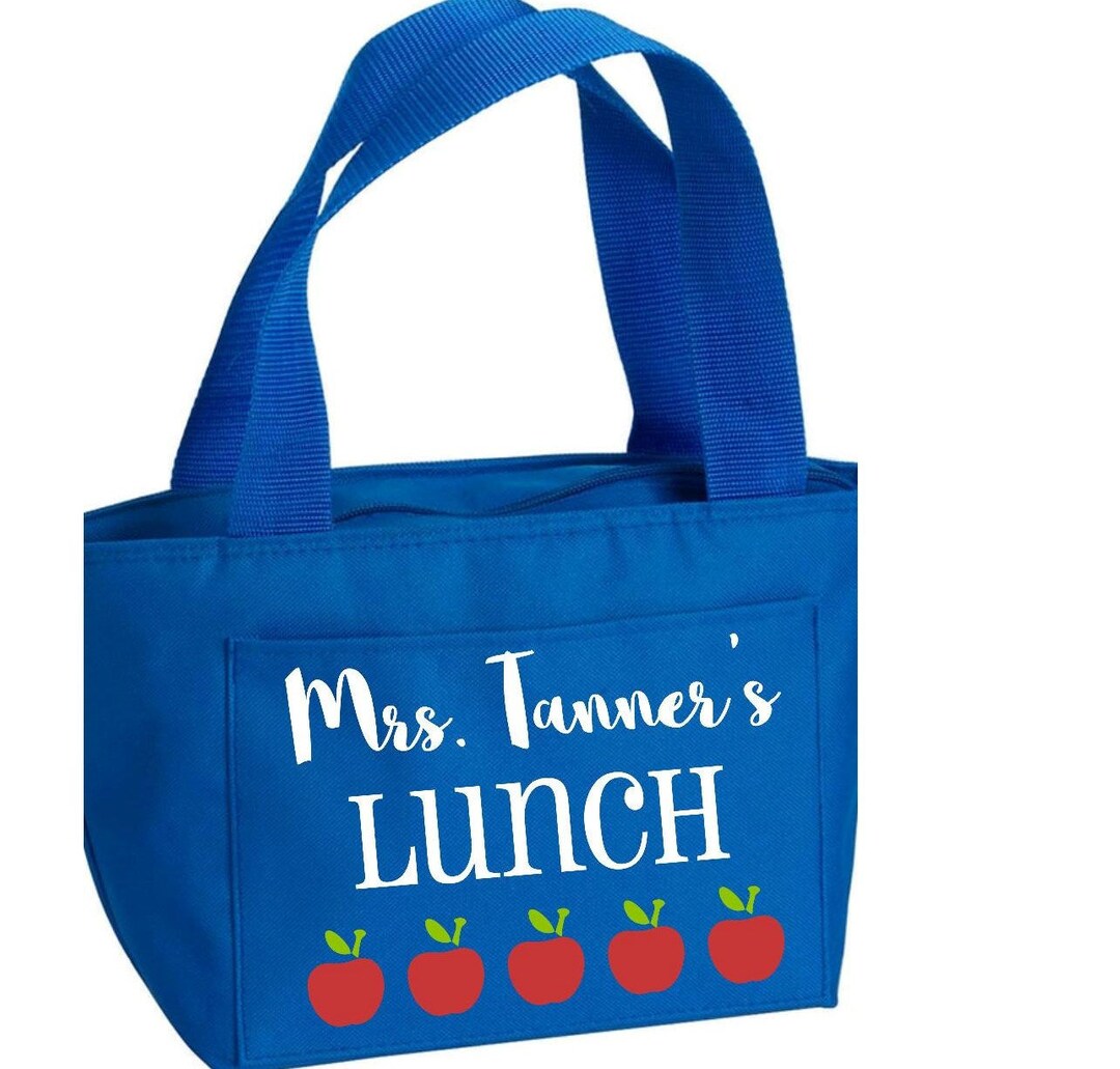 Teacher Lunch Bag Lunch Box Personalized Lunch Bag Zippered Etsy