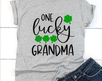 Lucky Grandma shirt, Grandparent shirt, St. Patrick's day tee, Nana shirt, Lucky Papa, Grandpa gift, pregnancy announcement shirt