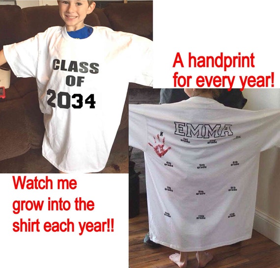 Class of 2034 Shirt Handprint Tee 