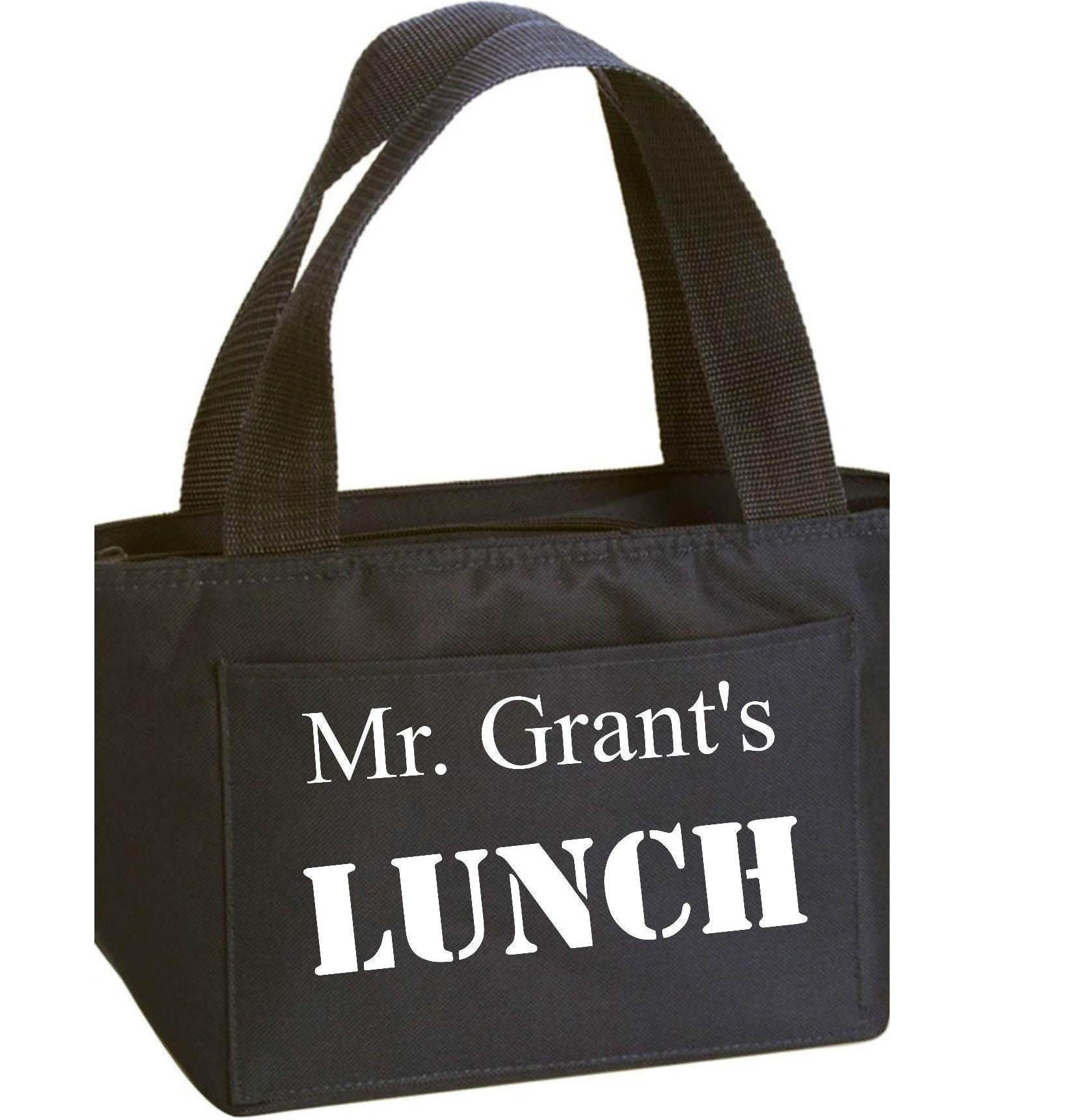 Teacher lunch bag, lunch box, personalized lunch bag, zippered insulated cooler