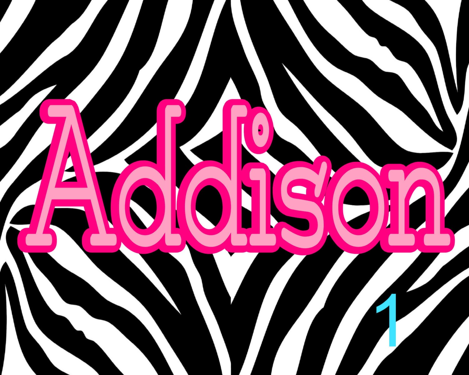 Zebra name sign, girl name sign, printable zebra, girl bedroom decor