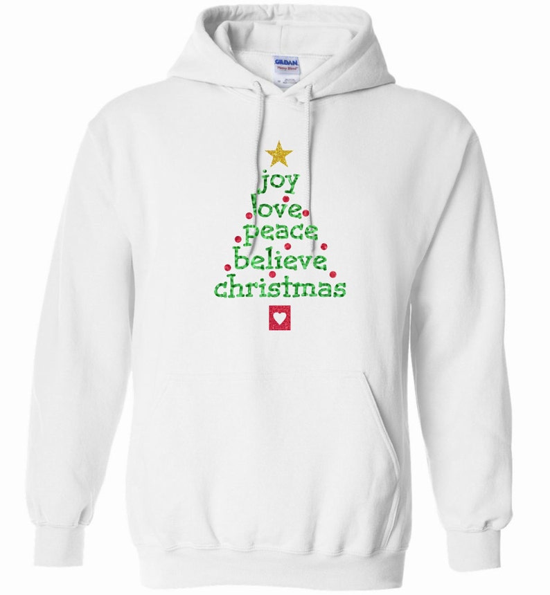 Christmas Tree Hoodie Christmas Sweatshirt Christmas Believe Etsy