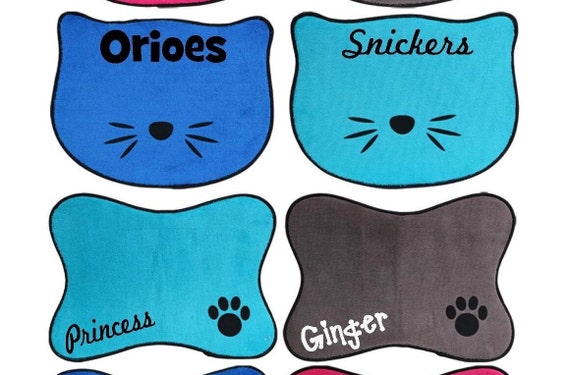 Personalized Pet Placemat, Cat Bowl Mat, Dog Bowl Mat, Food Mat,  Specialized Feeding Placemat With Non Slip Backing, Fur Babies Eating Mat 