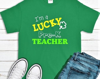 Personalized teacher shirt, Teacher St. Patrick's day shirt, shamrock tee, Lucky Teacher shirt, classroom T shirt, green Teacher tshirt