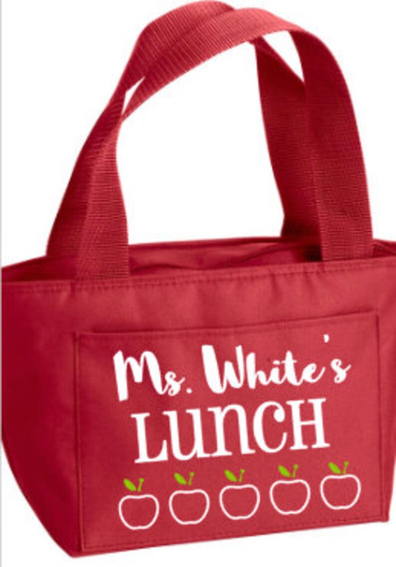 Teacher Lunch Bag Lunch Box Personalized Lunch Bag Zippered Etsy