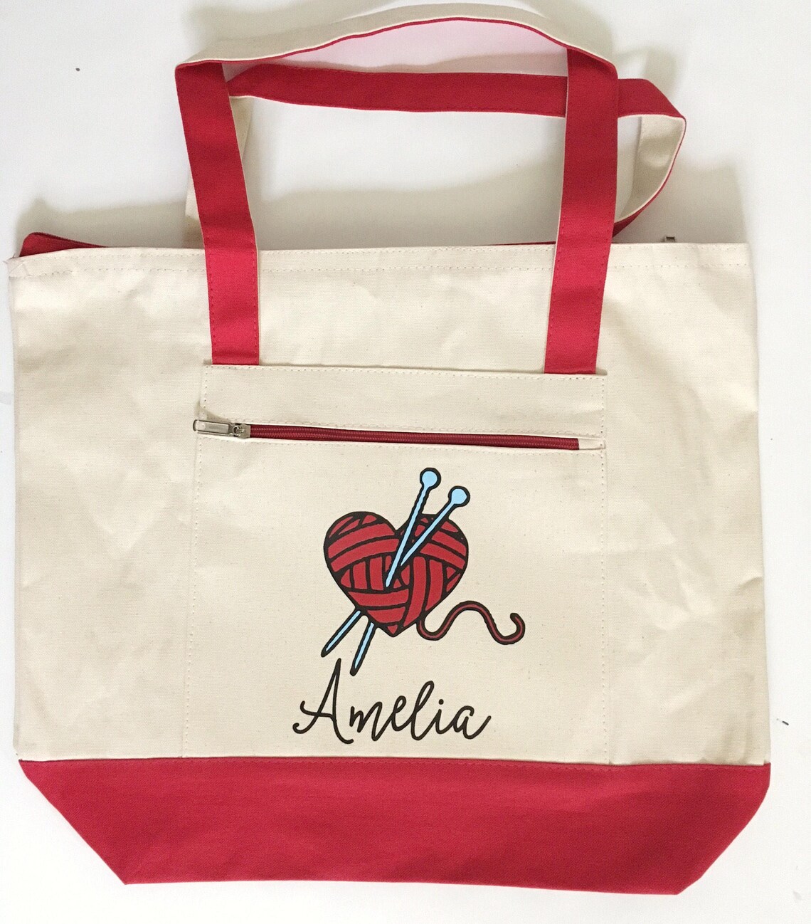 Knitting Bag Crochet Tote Yarn Tote Bag Personalized Etsy