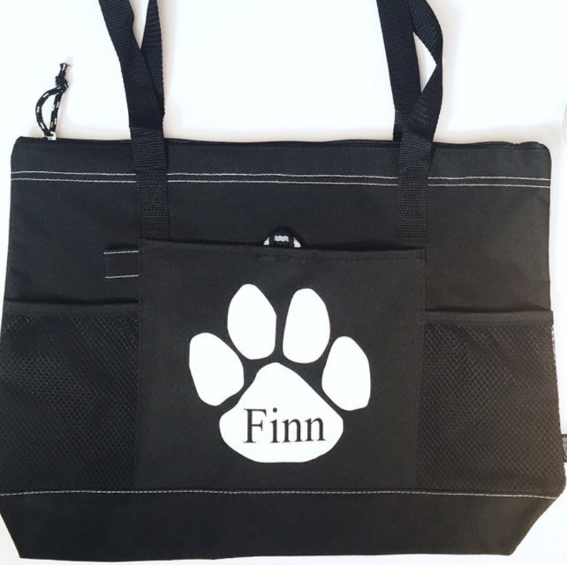 Personalized dog tote bag with zipper pet travel bag dog Etsy