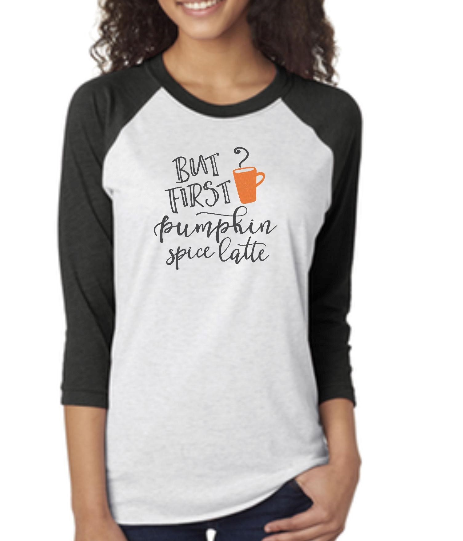 Fall t shirt pumpkin spice shirt autumn raglan shirt latte | Etsy