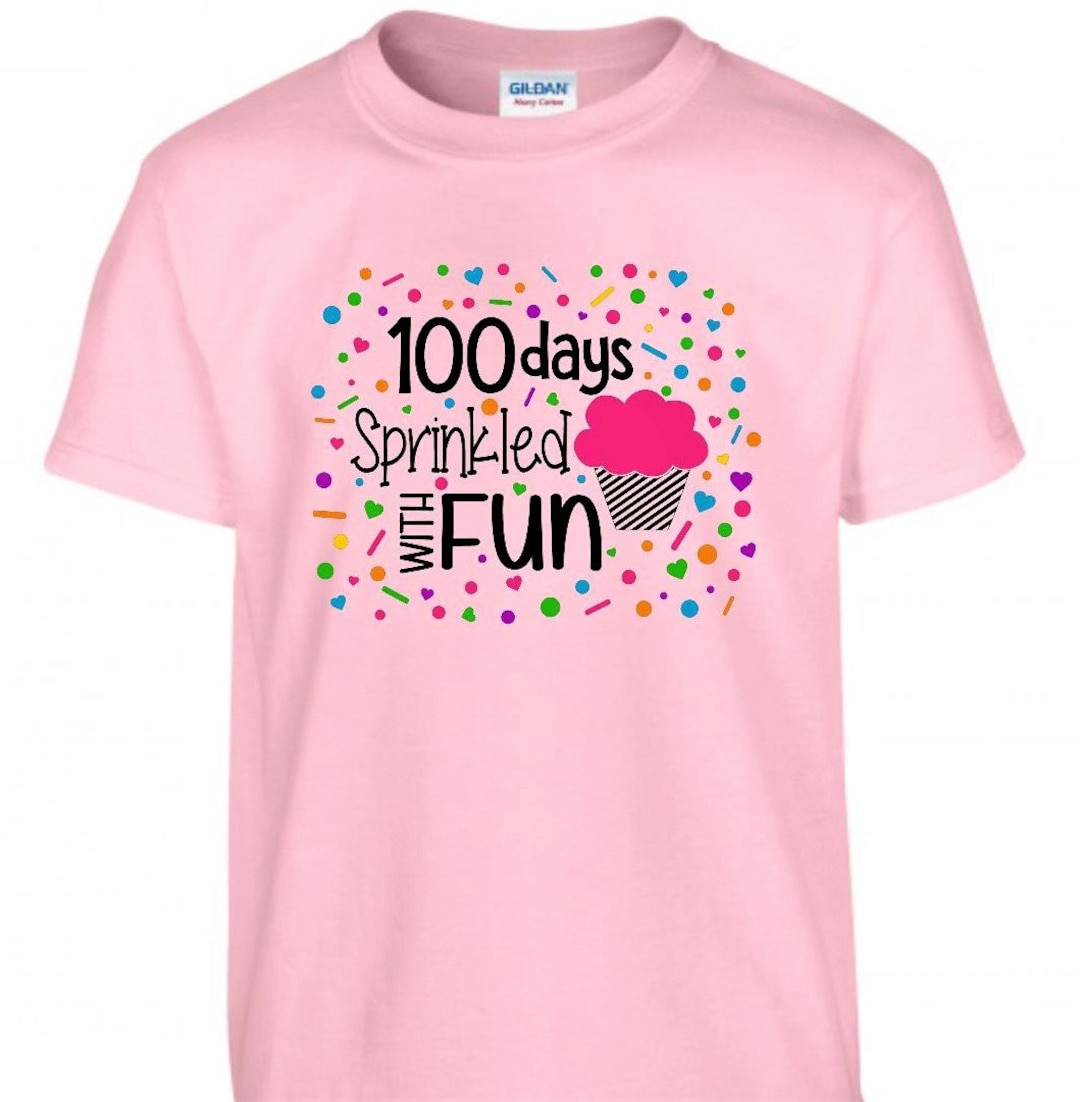 Girls Cupcake 100th Day of School Tshirt 100 Sprinkles of Fun - Etsy
