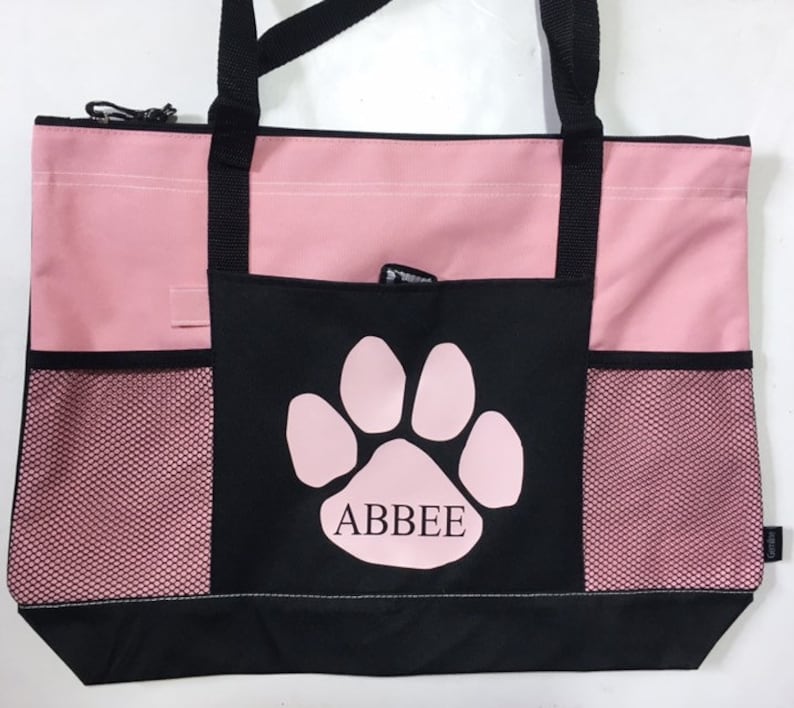Personalized dog tote bag with zipper pet travel bag dog Etsy