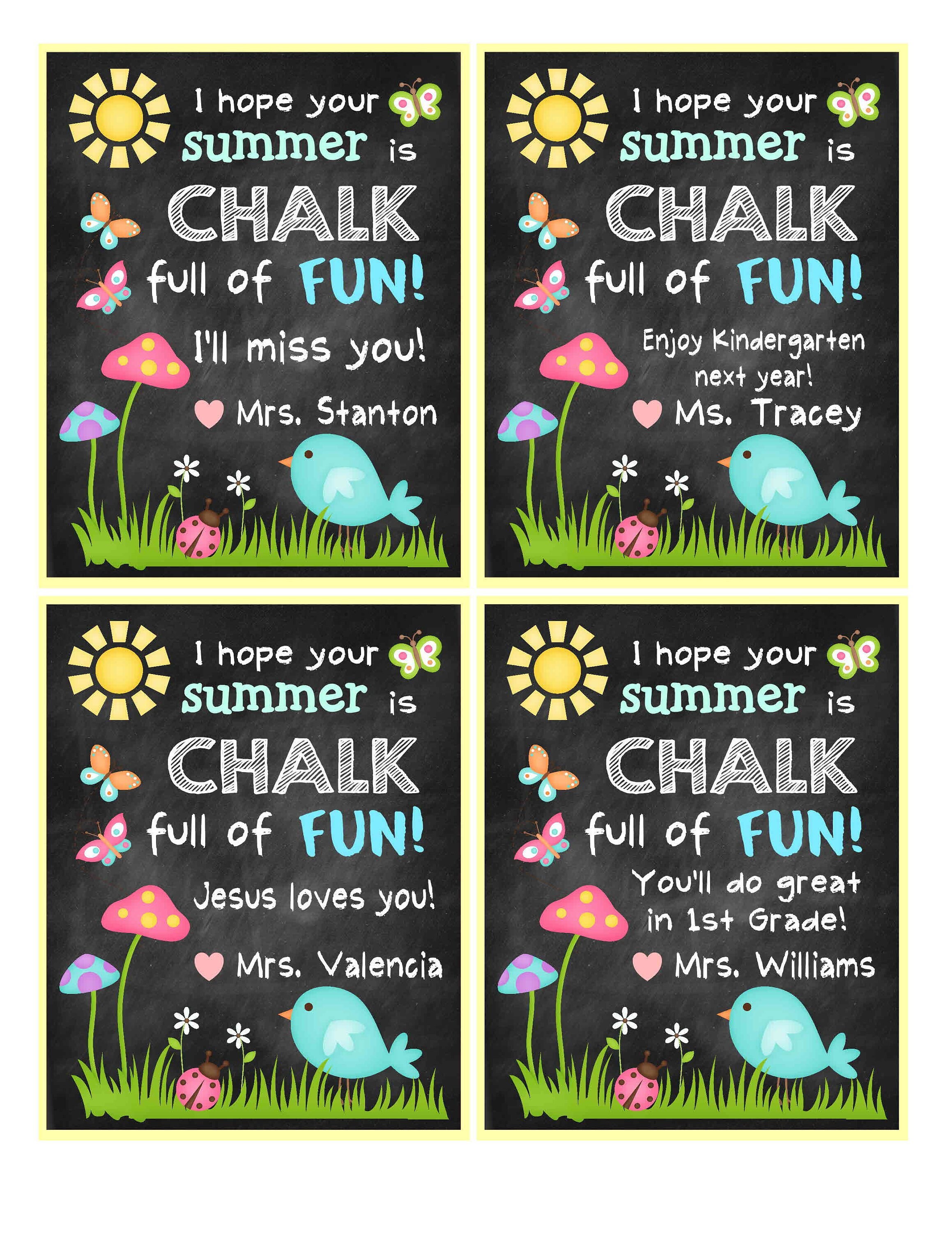 End Of Year Gift Tags For Students Printable Printable Word Searches