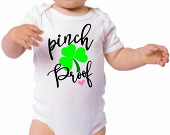 Baby St. Patrick's day  bodysuit, Toddler St  Patrick's shirt, pinch proof, shamrock baby shirt, First St. Patrick's day, Irish baby
