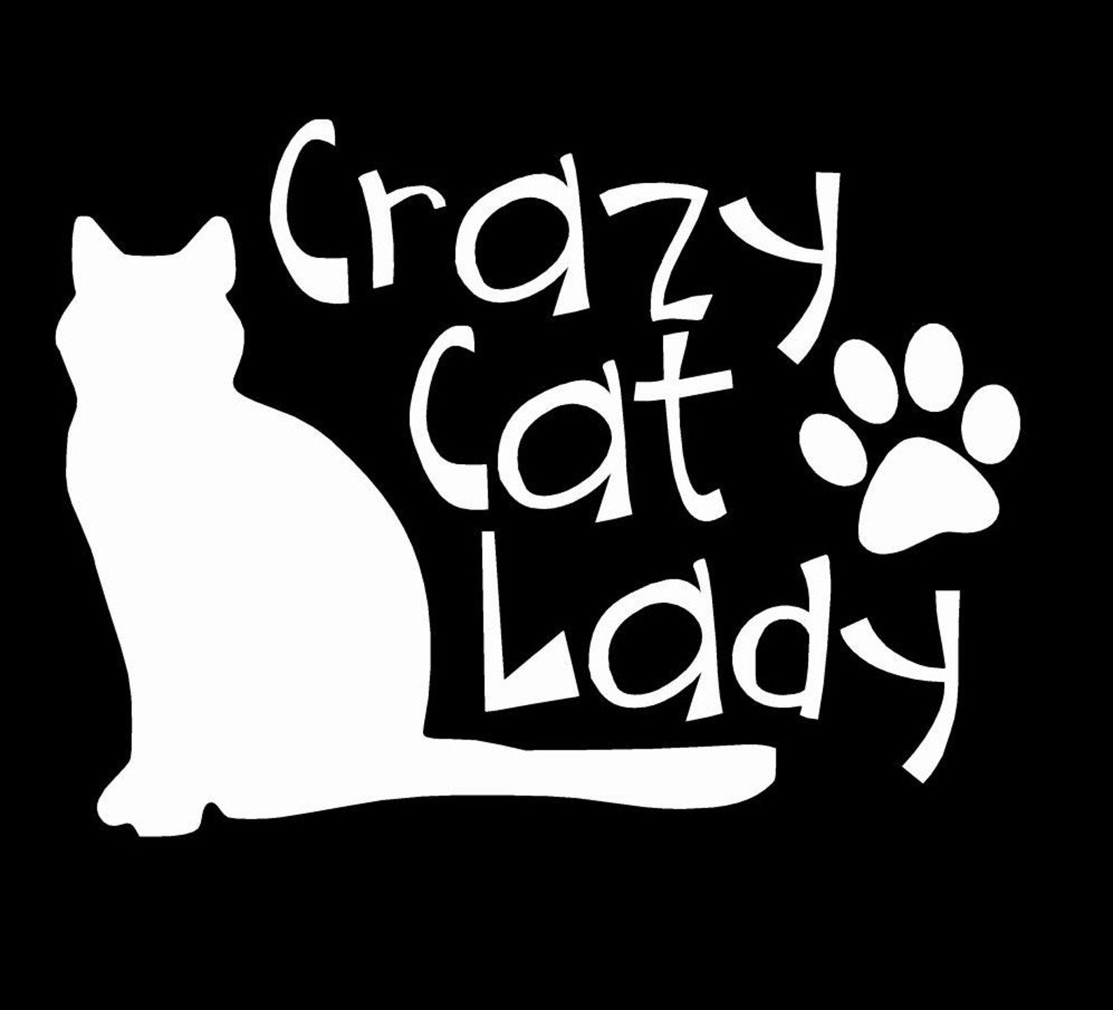 Cat Car Decal Crazy Cat Lady Decal Cat Lover Sticker Decal - Etsy