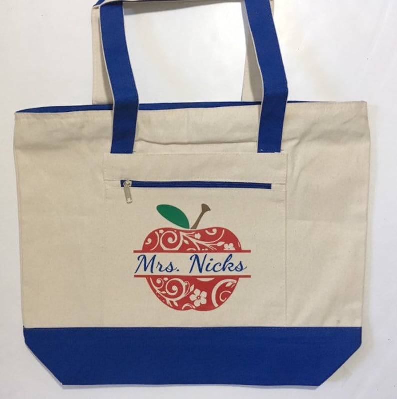 Teacher Bags Teacher Totes Apple Bag Personalized Teacher - Etsy