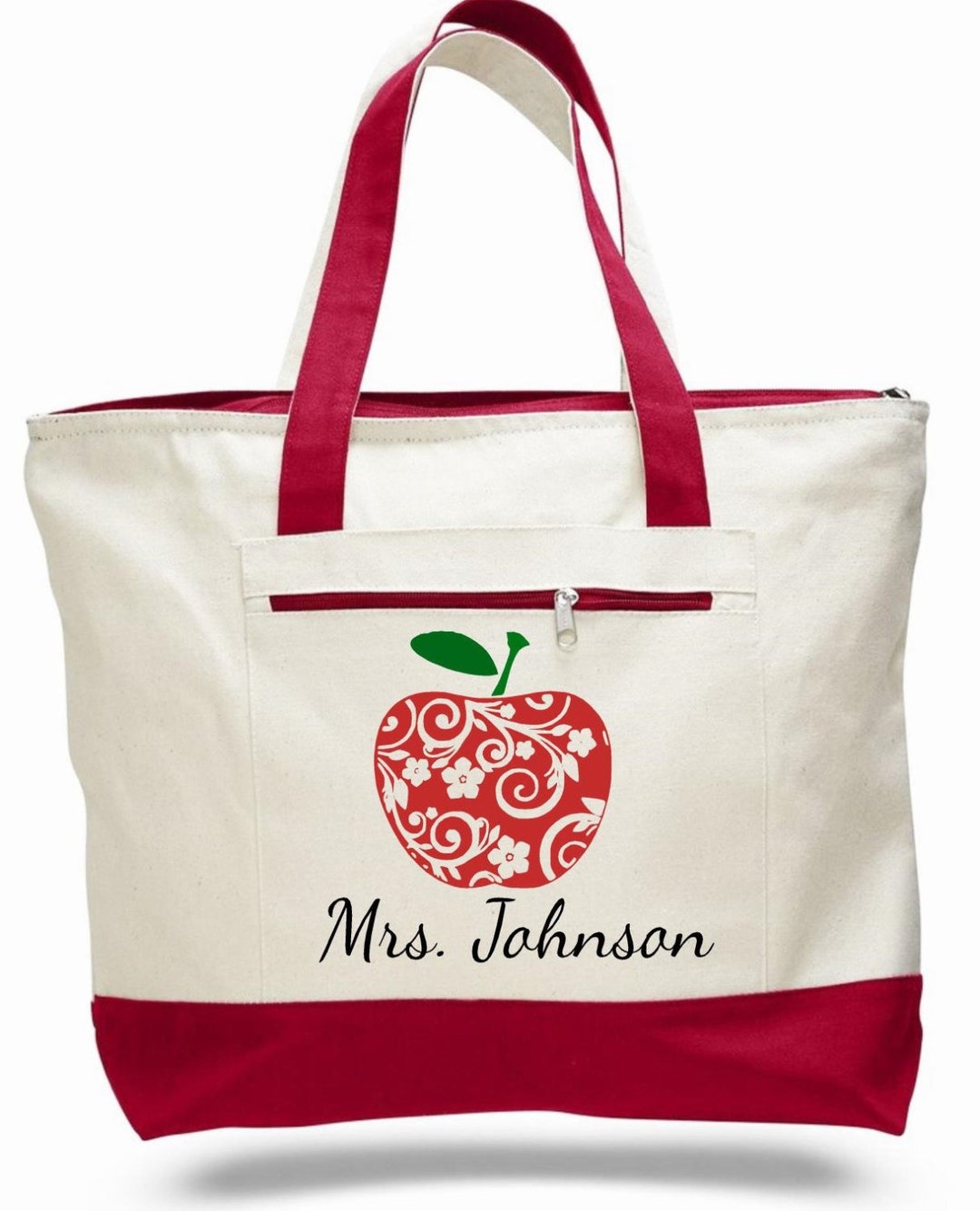 Teacher Bags, Teacher Totes, Apple Bag, Personalized Teacher Bag, Teacher Appreciation Gift