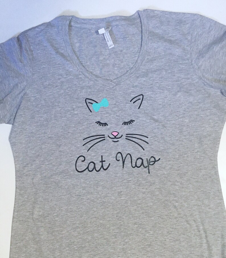 Cat Night Shirt Cat Nap Nightgown Cat Lovers Cover Up Etsy
