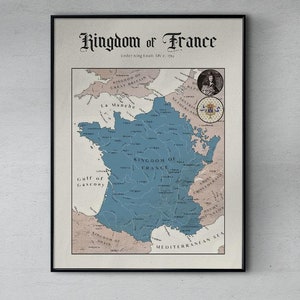 Vintage Karte des Königreichs Frankreichs unter König Ludwig XIV - 1714