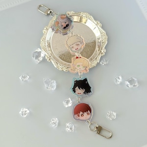 Delicious in Dungeon Linked Connecting Keychain Set Marcille Laios Senshi Mushroom Jack-o&#39;-Lantern Five Rainbow Acrylic Charm Anime Art Gift
