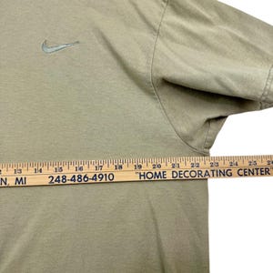 Vintage Nike Made in USA T-Shirt Mens Large Olive Green Embroidered Swoosh 90s image 7