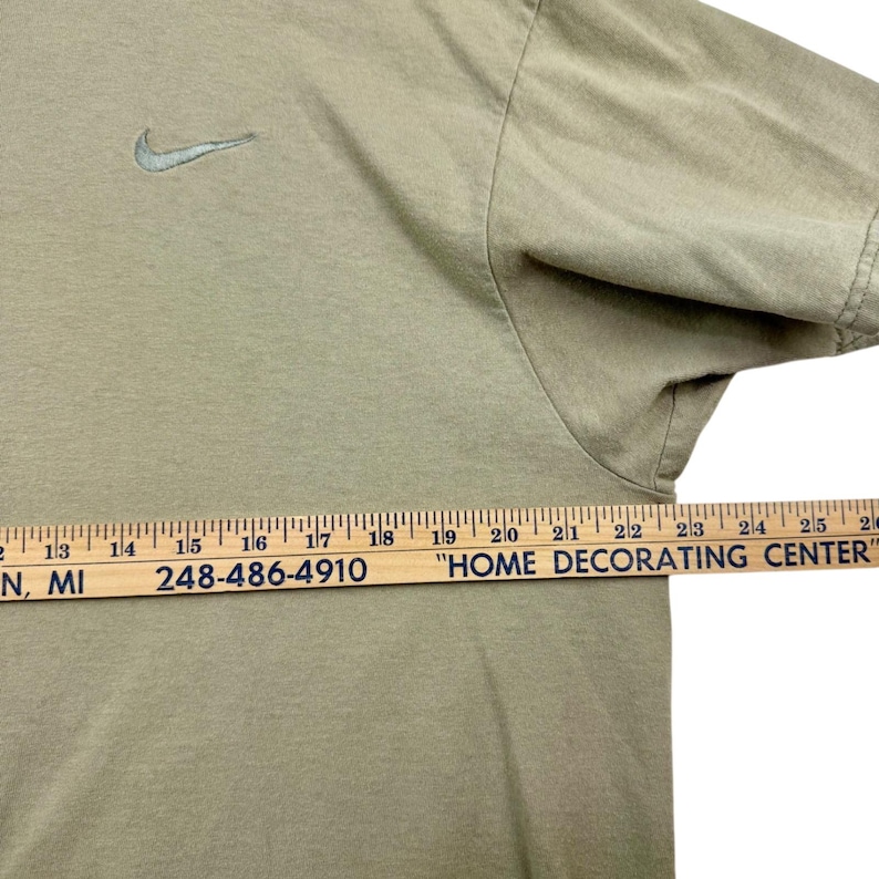 Vintage Nike Made in USA T-Shirt Mens Large Olive Green Embroidered Swoosh 90s image 7