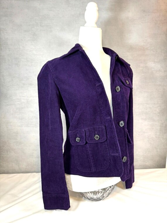 American Living Womens Jacket Purple Corduroy Collar Size Small
