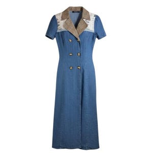 90s teacher denim dress 90s Jean Teacher Dress