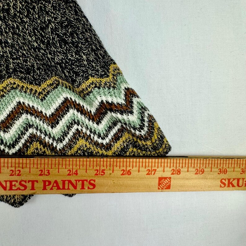 Vintage Urban Outfitters Ecote Marled Knit Chevron Mini Skirt Green Medium y2k image 11