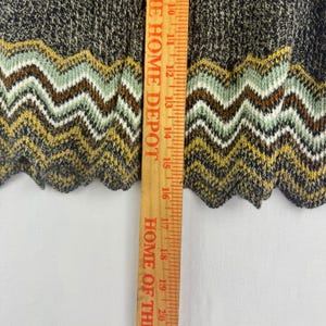 Vintage Urban Outfitters Ecote Marled Knit Chevron Mini Skirt Green Medium y2k image 9