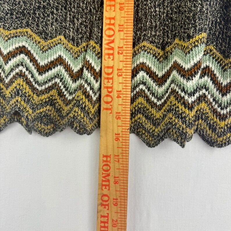 Vintage Urban Outfitters Ecote Marled Knit Chevron Mini Skirt Green Medium y2k image 9